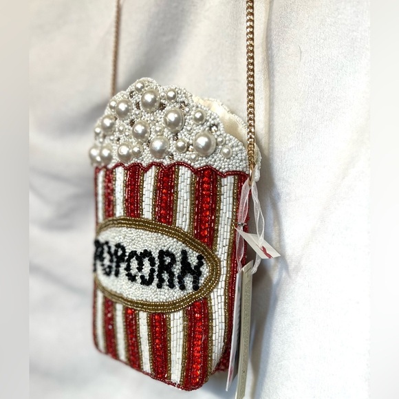 🍿🍿MADE IN INDIA VIRAL POPCORN BEADED  BAG-🍿🍿NWT - Picture 4 of 15